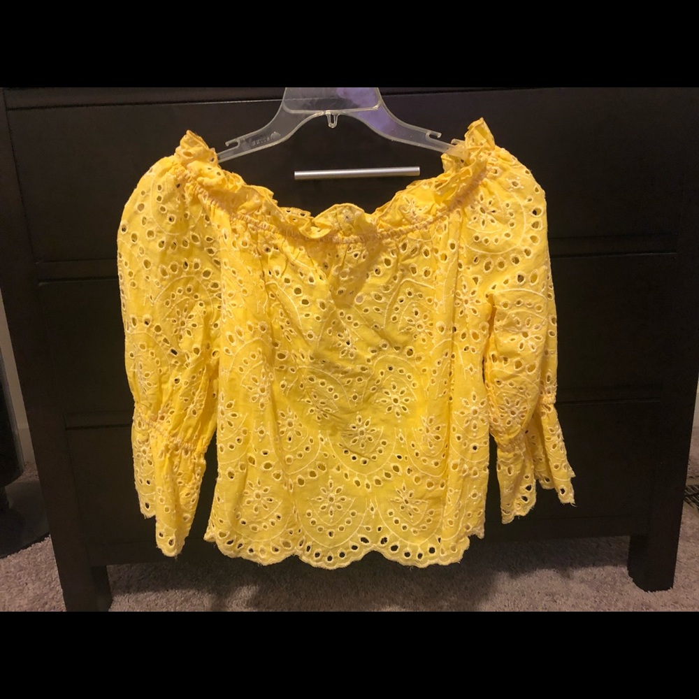 Yellow off the shoulder top